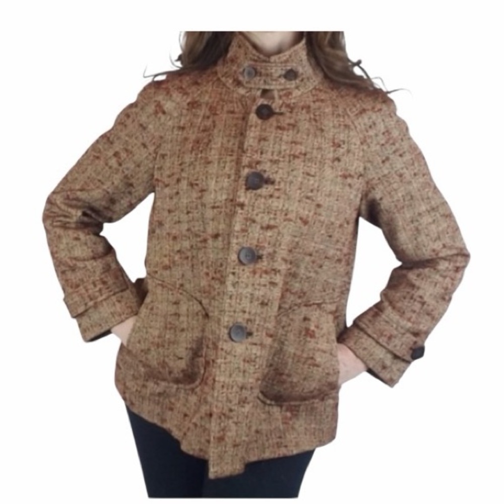 NWT! J. Jill Wool-Blend Speckled Stone Multi Color Coat. Size 4X.